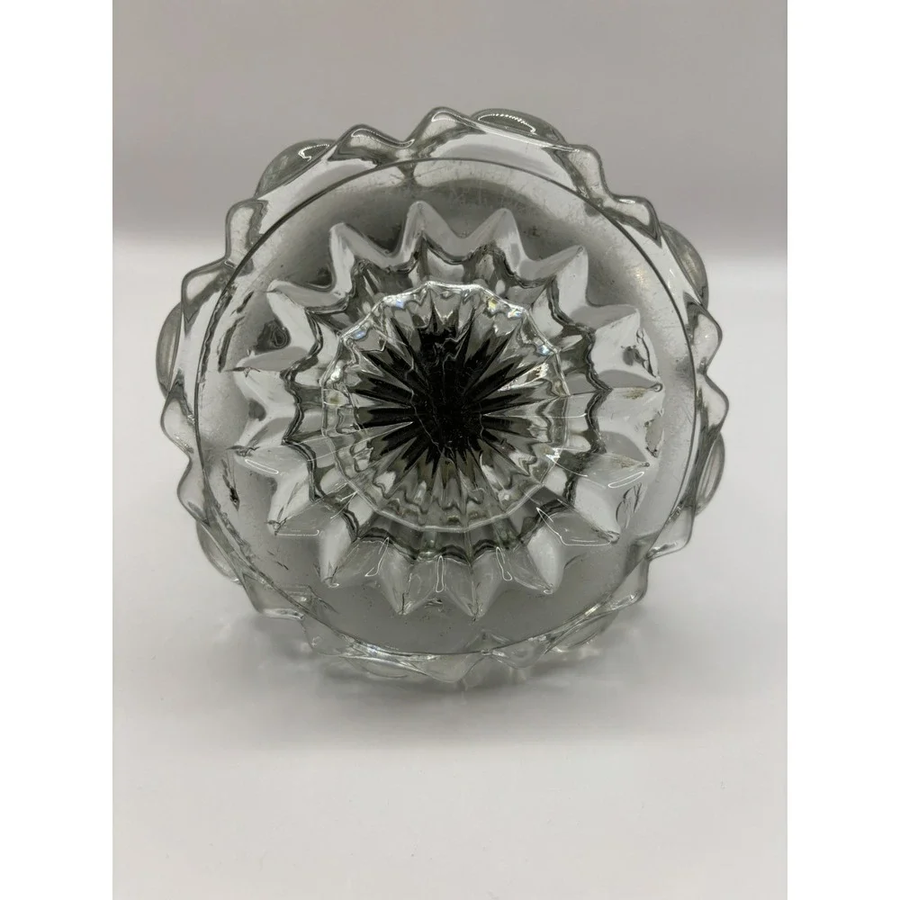 Vintage Antique Inkwell‎ Crystal Glass Brass Lid Old Money GrandpaCore